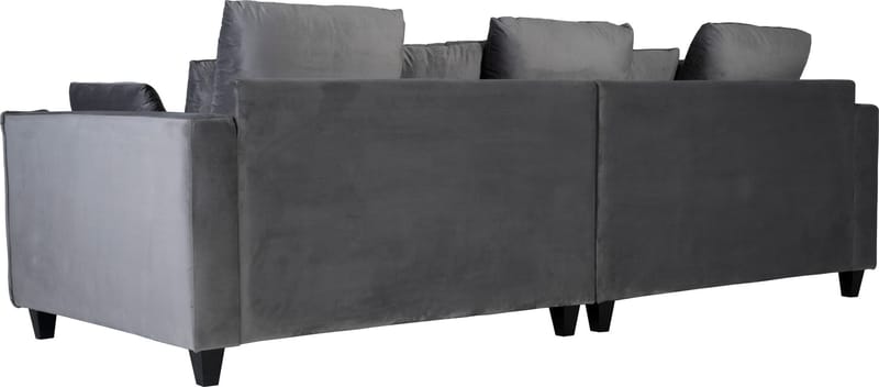 Brandy 4-sits soffa grå sammet - 270 cm bred och 114 cm djup - Mörkgrå - Möbler - Soffa - Sammetssoffa
