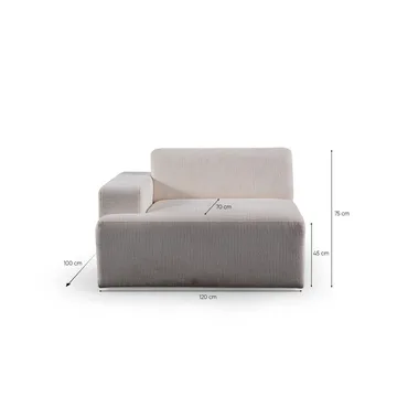 Branorin 3-sits Hörnsoffa - Krämvit - Möbler - Soffa - Divansoffor & schäslongsoffa