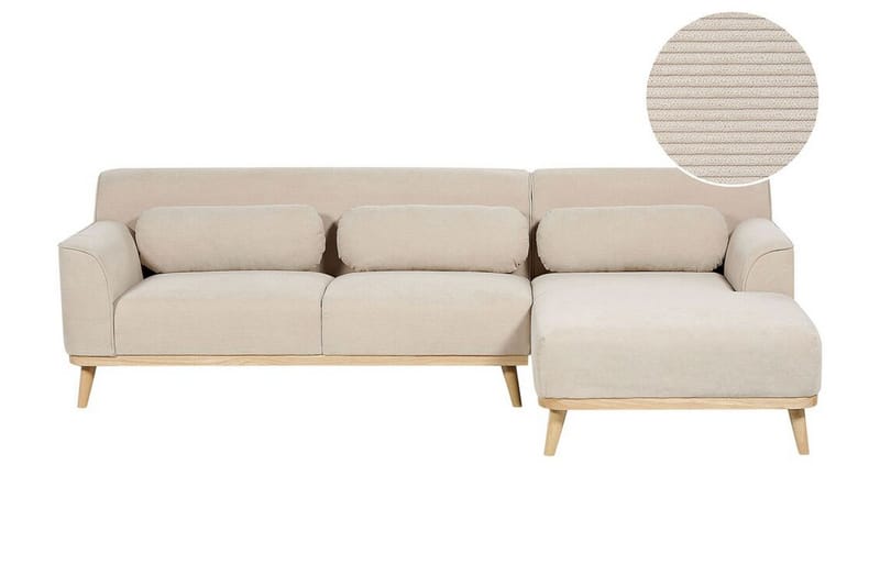 Bree Hörnsoffa 3-sits - Beige/Ljust trä - Möbler - Soffa - Bäddsoffa