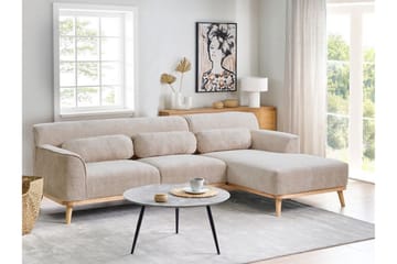 Bree Hörnsoffa 3-sits - Beige/Ljust trä - Möbler - Soffa - Bäddsoffa
