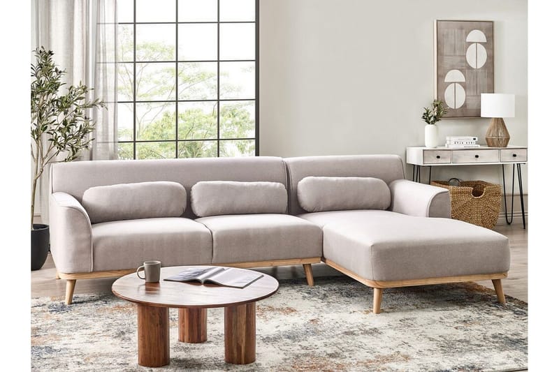 Bree Hörnsoffa 3-sits - Grå/Ljust trä - Möbler - Soffa - Bäddsoffa