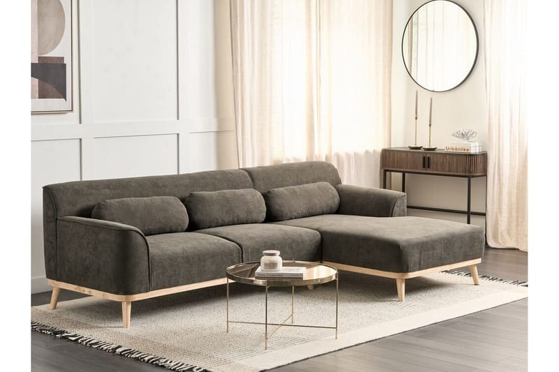 Bree Hörnsoffa 3-sits - Grön/Ljust trä - Möbler - Soffa - Bäddsoffa