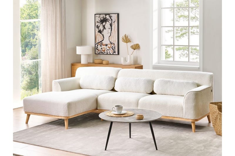 Bree Hörnsoffa 3-sits - Vit/Ljust trä - Möbler - Soffa - Bäddsoffa