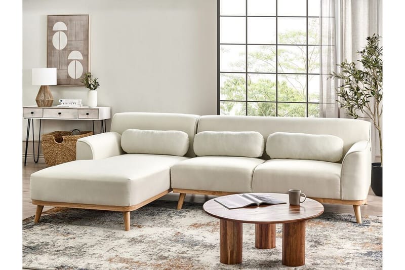 Bree Hörnsoffa 3-sits - Vit/Ljust trä - Möbler - Soffa - Hörnsoffa