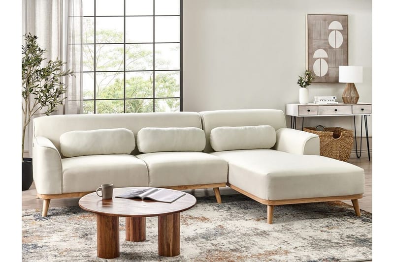 Bree Hörnsoffa 3-sits - Vit/Ljust trä - Möbler - Soffa - Bäddsoffa