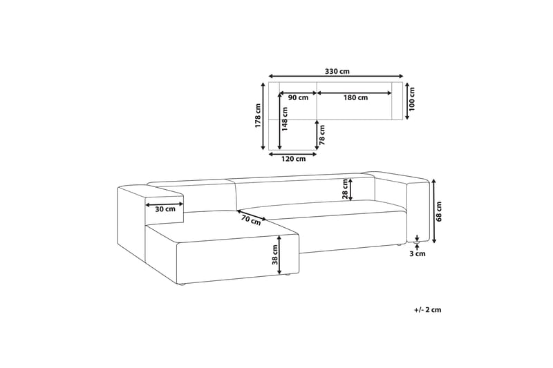 Britt Hörnsoffa 3-sits - Beige - Möbler - Soffa - Hörnsoffa - Hörnsoffa med divan