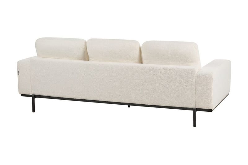 Bruna 3-sits Soffa i Bouclé med Metallben - Vit|Svart - Möbler - Soffa - 3 sits soffa