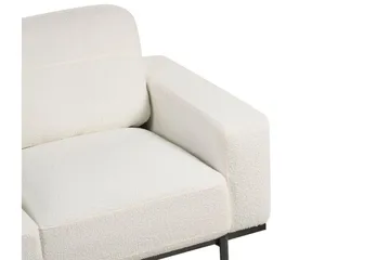 Bruna 3-sits Soffa i Bouclé med Metallben - Vit|Svart - Möbler - Soffa - 3 sits soffa