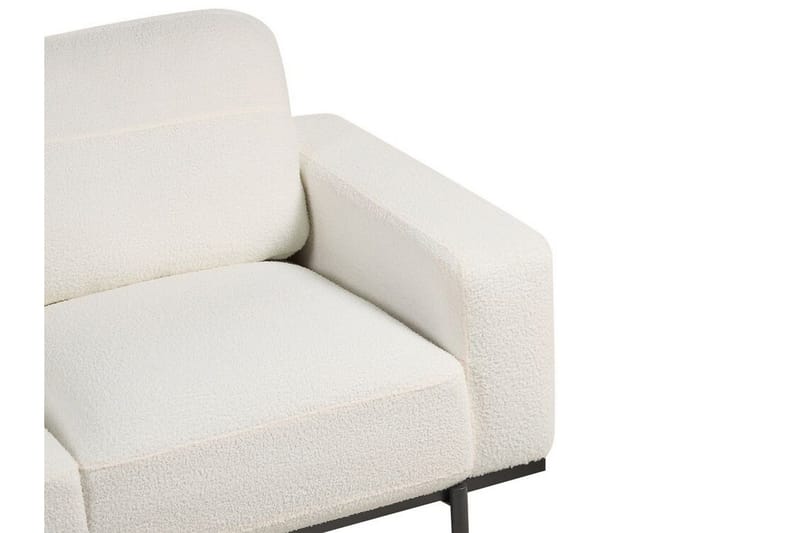 Bruna 3-sits Soffa i Bouclé med Metallben - Vit|Svart - Möbler - Soffa - 3 sits soffa
