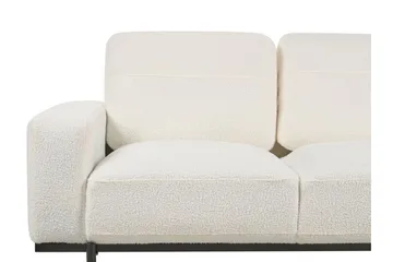 Bruna 3-sits Soffa i Bouclé med Metallben - Vit|Svart - Möbler - Soffa - 3 sits soffa