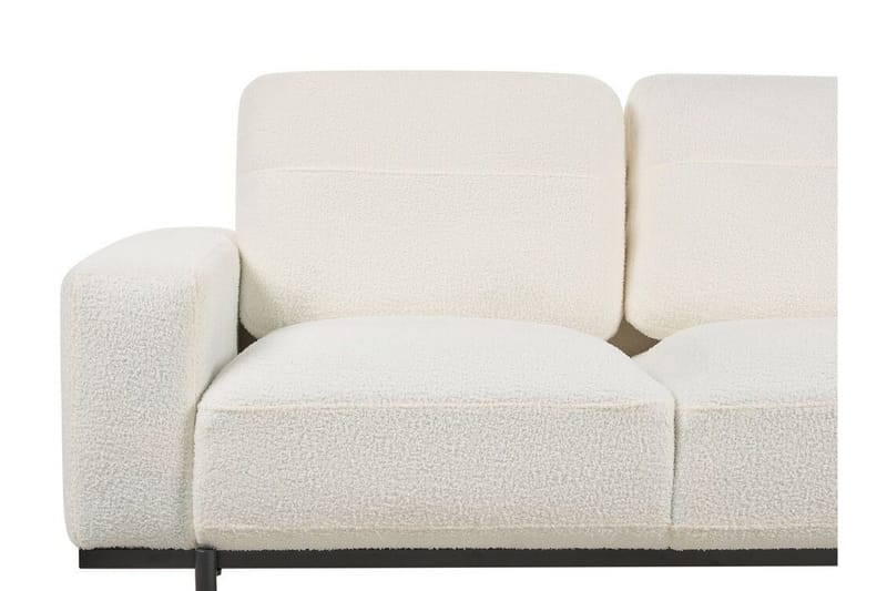 Bruna 3-sits Soffa i Bouclé med Metallben - Vit|Svart - Möbler - Soffa - 3 sits soffa
