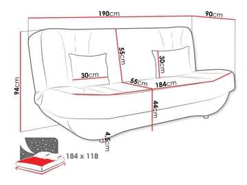Burralla 3-sits Bäddsoffa - brun - Möbler - Soffa - Bäddsoffa