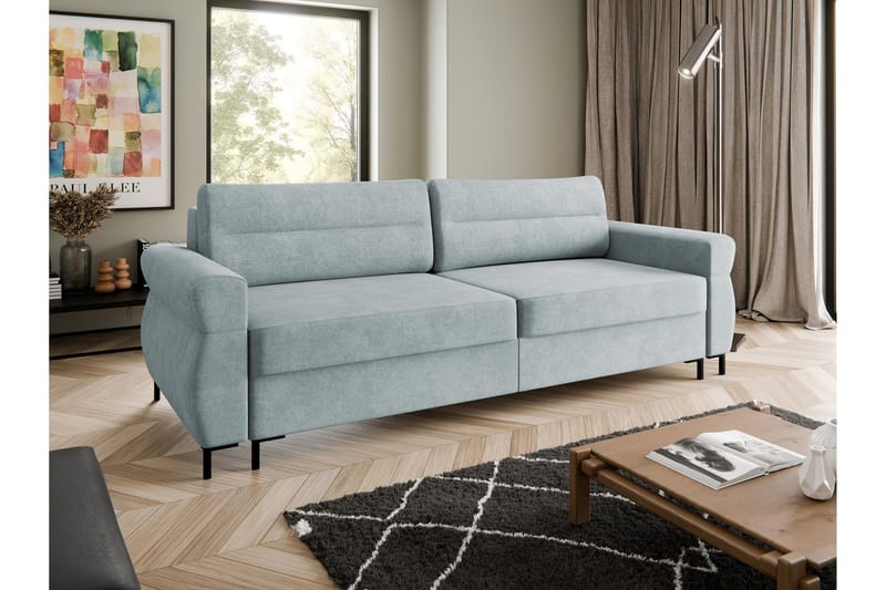 Busness Bäddsoffa 3-sits i Plysch - Grå - Möbler - Soffa - Bäddsoffa