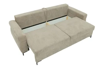Busness Bäddsoffa 3-sits i Plysch - Grå - Möbler - Soffa - Bäddsoffa