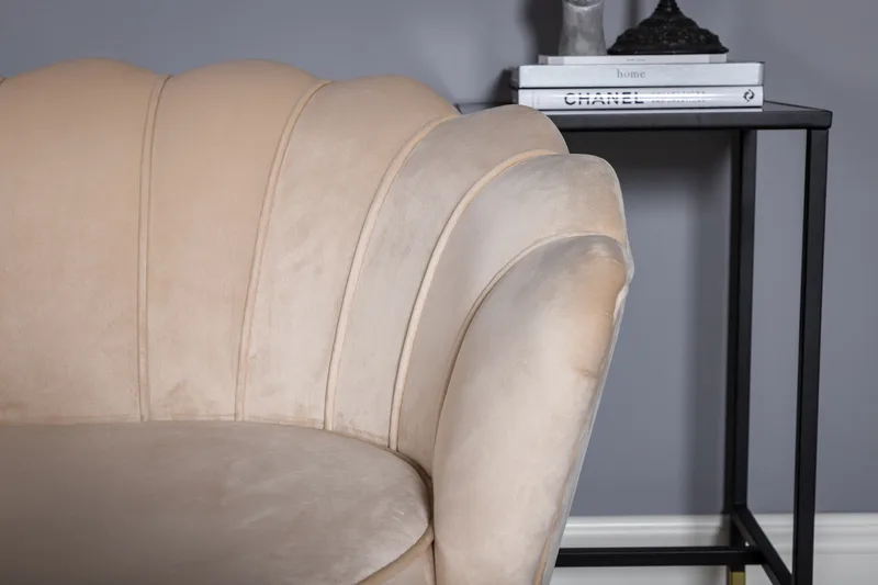 Calais 3-sits Soffa Sammet - Beige - Möbler - Soffa - Sammetssoffa