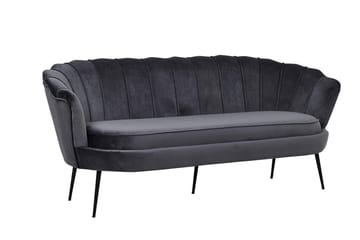 Calais 3-sits Soffa Sammet - Mörkgrå - Möbler - Soffa - Sammetssoffa
