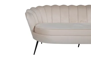 Calais 3-sits Svängd Soffa 180 cm i Sammet - Beige - Möbler - Soffa - Sammetssoffa