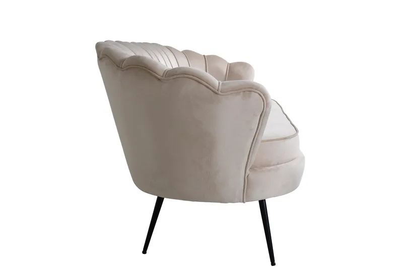 Calais 3-sits Svängd Soffa 180 cm i Sammet - Beige - Möbler - Soffa - Sammetssoffa