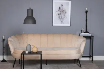 Calais 3-sits Svängd Soffa 180 cm i Sammet - Beige - Möbler - Soffa - Sammetssoffa
