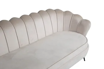 Calais 3-sits Svängd Soffa 180 cm i Sammet - Beige - Möbler - Soffa - Sammetssoffa