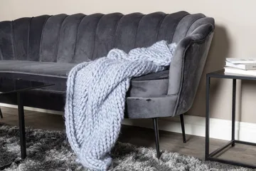 Calais 3-sits Svängd Soffa 180 cm i Sammet - Mörkgrå - Möbler - Soffa - Sammetssoffa