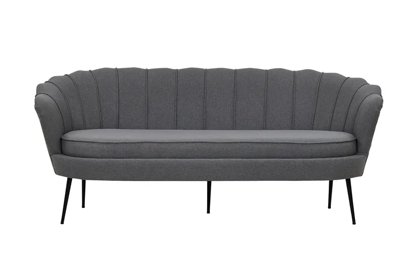 Calais 3-sits Svängd Soffa 180 cm i Tyg, Grå