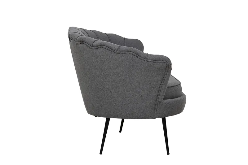 Calais 3-sits Svängd Soffa 180 cm i Tyg - Grå - Möbler - Soffa - 3 sits soffa