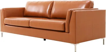 Cansas 3-sits soffa brunt konstläder - 200 cm lång - Cognac matt - Möbler - Soffa - Skinnsoffor