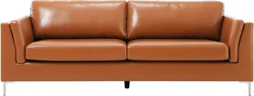 Cansas 3-sits soffa brunt konstläder - 200 cm lång - Cognac matt - Möbler - Soffa - Skinnsoffor
