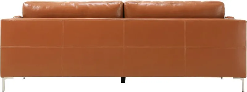 Cansas 3-sits soffa brunt konstläder - 200 cm lång - Cognac matt - Möbler - Soffa - Skinnsoffor