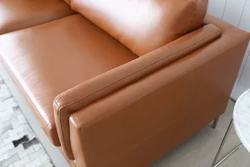 Cansas 3-sits soffa brunt konstläder - 200 cm lång - Cognac matt - Möbler - Soffa - Skinnsoffor
