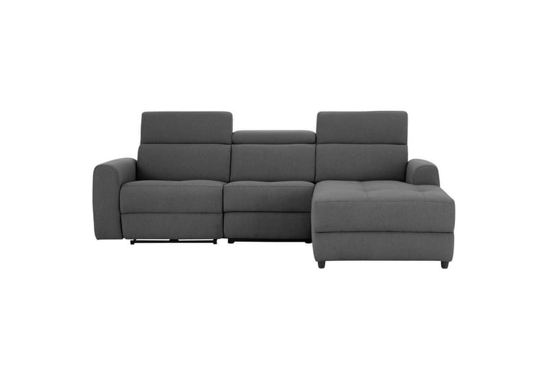 Capena 3-sits Högervänd L-formad Hörnsoffa 275 cm med Recliner i Tyg - Grå - Möbler - Soffa - Biosoffa & reclinersoffa