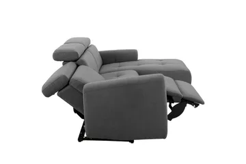 Capena 3-sits Högervänd L-formad Hörnsoffa 275 cm med Recliner i Tyg - Grå - Möbler - Soffa - Biosoffa & reclinersoffa