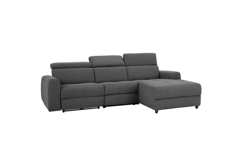 Capena 3-sits Högervänd L-formad Hörnsoffa 275 cm med Recliner i Tyg - Grå - Möbler - Soffa - Biosoffa & reclinersoffa
