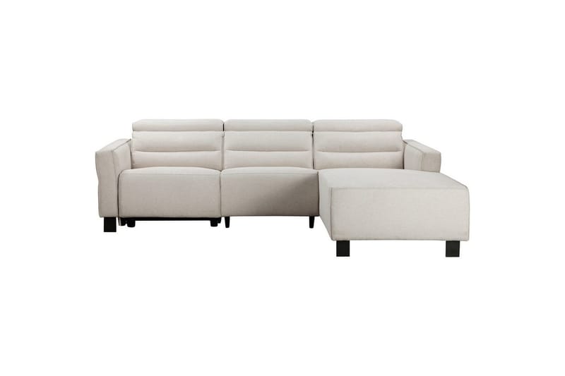 Carpari 3-sits Högervänd L-formad Hörnsoffa 263 cm med Recliner i Tyg, Vit