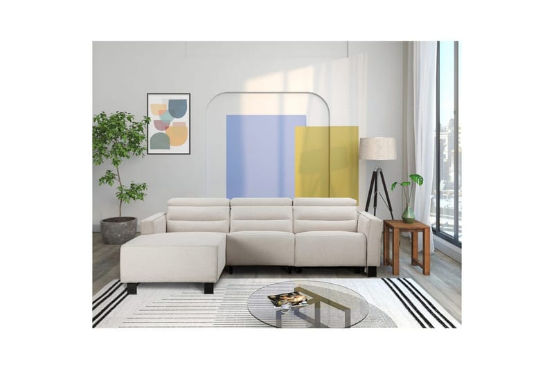 Carpari 3-sits Vänster L-formad Hörnsoffa med Recliner i Konstläder - Vit - Möbler - Soffa - Biosoffa & reclinersoffa