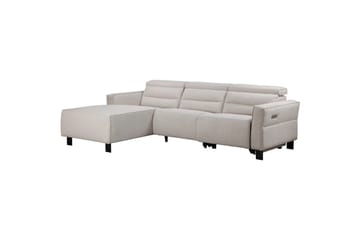 Carpari 3-sits Vänster L-formad Hörnsoffa med Recliner i Konstläder - Vit - Möbler - Soffa - Biosoffa & reclinersoffa