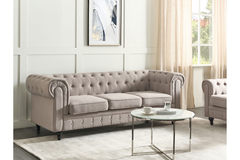 Casonya Soffa 3-sits - Beige/Mörkt trä - Möbler - Soffa - 3 sits soffa