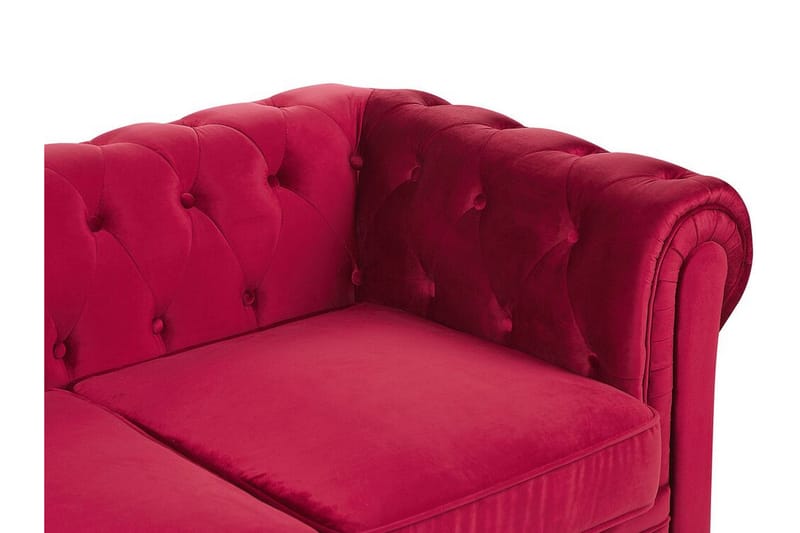 Casonya Soffgrupp - Röd/Sammet - 3 sits soffa