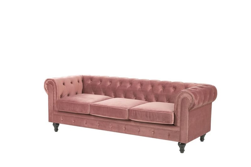 Casonya Soffgrupp - Rosa/Sammet - 3 sits soffa