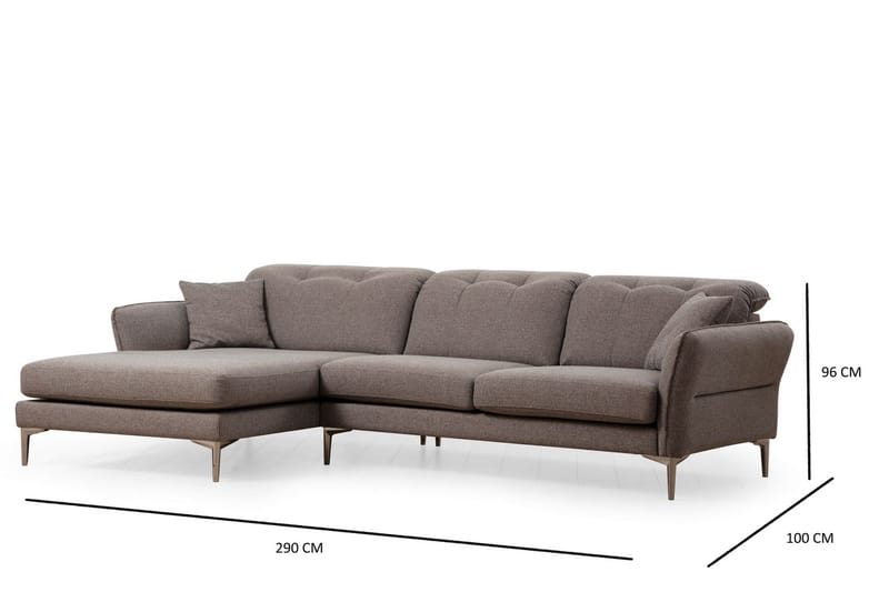 Chandara Soffa m. Divan 5-sits - Grå - Möbler - Soffa - Divansoffor & schäslongsoffa