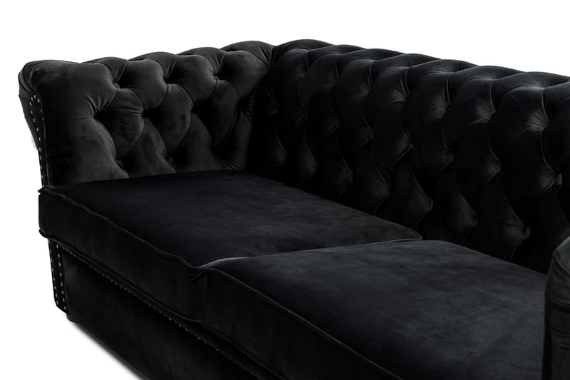 Chesterfield Deluxe bäddsoffa 3-sits - Svart - Bäddsoffa - Bäddsoffa 3 sits