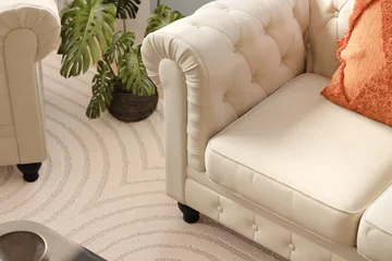 Chesterfield Lyx 3 sits Sammetssoffa- Djup soffa - Beige - Möbler - Soffa - Chesterfield soffa