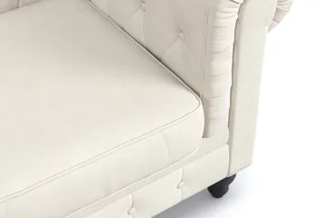 Chesterfield Lyx 3 sits Sammetssoffa- Djup soffa - Beige - Möbler - Soffa - Chesterfield soffa