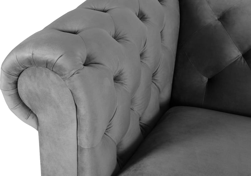Chesterfieldsoffa 3-sits grå - Grå - Möbler - Soffa - Chesterfield soffa