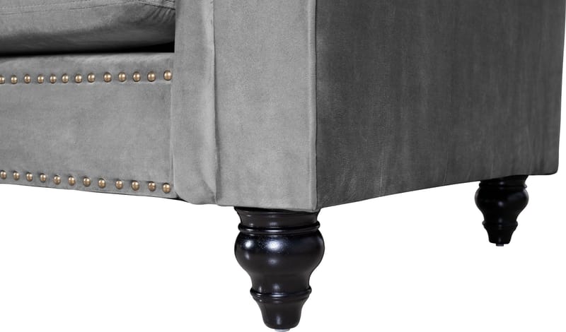 Chesterfieldsoffa 3-sits grå - Grå - Möbler - Soffa - Chesterfield soffa