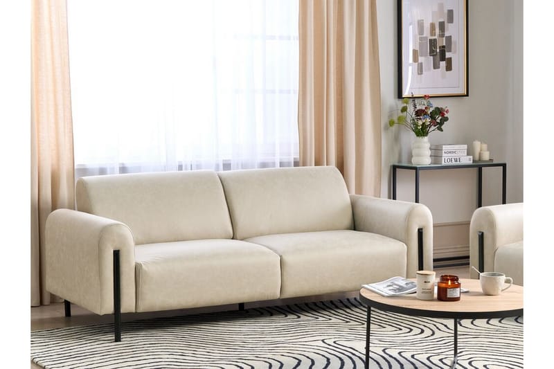 Christa Soffa 3-sits - Beige/Svart - Möbler - Soffa - Skinnsoffor