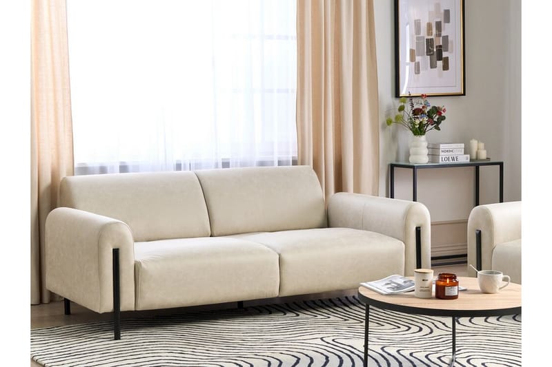 Christa Soffa 3-sits - Beige/Svart - Möbler - Soffa - Skinnsoffor