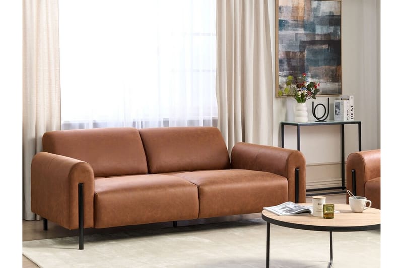 Christa Soffa 3-sits - Brun/Svart - Möbler - Soffa - Skinnsoffor