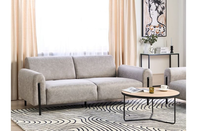 Christa Soffa 3-sits - Grå/Svart - Möbler - Soffa - Skinnsoffor